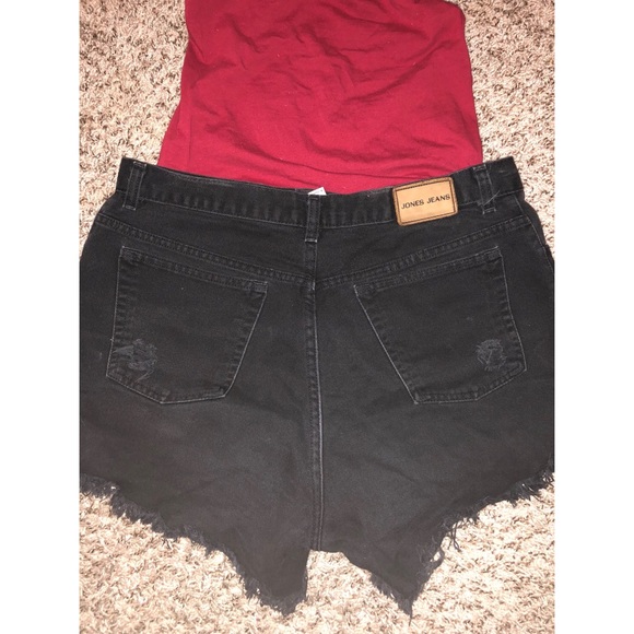 Black High Waisted Shorts - Picture 2 of 2